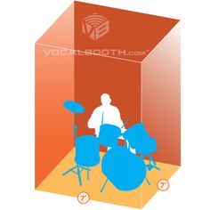 an image of a man playing drums in front of a box