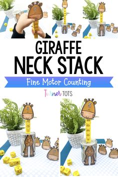 giraffe neck stack fine motor counting game for kids