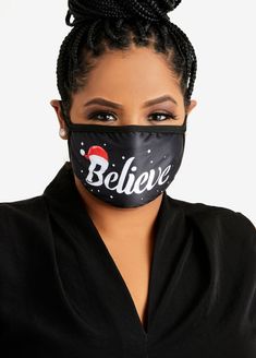 Holiday Believe Fashion Face Mask Steve Job, Clay Face Mask, Trendy Face Masks, N95 Mask, Cute Face Mask, Face Mask Set, Cotton Fashion, Holiday Prints, Fashion Face Mask