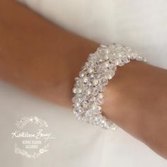 Bridal Cuff Bracelet Crystal & Pearl Statement Wedding Cuff | Etsy Braided Jewelry, Bridal Cuff Bracelet, Christian Bride, Bridal Cuff, Wedding Cuff, Braid Jewelry, Bracelet Crystal, Beaded Bracelet Patterns, Bridal Pearls