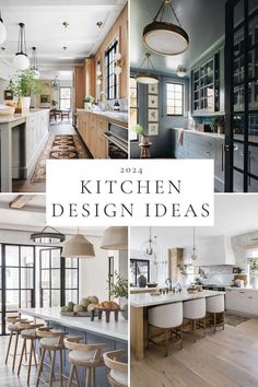 the kitchen design ideas are shown in this collage