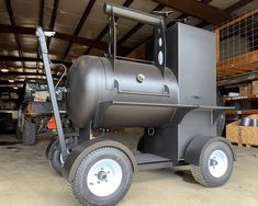 a portable propane heater sitting in a warehouse