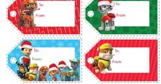 the paw patrol christmas gift tags