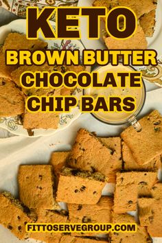 Dr Gundry, Brown Butter Chocolate Chip, Banting Recipes, Bariatric Friendly Recipes, Chocolate Chip Bars, Sugar Free Cookies, Butter Bars