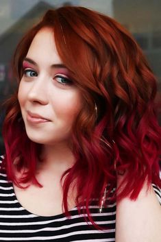 Red Hair For Summer, Layered Lob Hairstyles, Inverted Lob, From Long To Short Hair, Red Hair Color Shades, Lob Hairstyles, Red Hair Trends, Layered Lob, Red Hair Colors