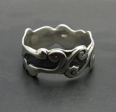 Stylish sterling silver ring 925/1000. Stamped 925. Approximate weight 5.6 grams. Top width 1.0cm. All our jewels are made from solid sterling silver 925/1000 and are carefully crafted by hand in our family workshop. We dispatch your orders in 5 working days, worldwide and the postage is $5. We ship registered priority mail. Please allow 5-7 working days for delivery in Europe and 10-15 working days outside Europe. For any questions - please do not hesitate to contact me! Sterling Silver Decorative Band, Sterling Silver Rings Bands, Silver Band Ring, Sterling Silver Bands, Silver Band, Band Ring, Sterling Silver Ring, Priority Mail, Silver 925