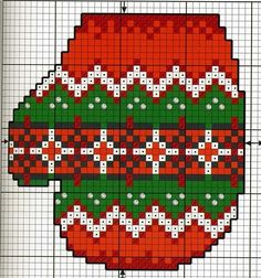 a cross - stitch christmas sweater is shown in red, green and white