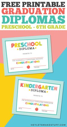 the back to school certificate is shown with two different colors and font, one for each student