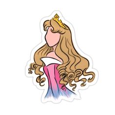 a girl with long hair and a crown on her head, wearing a pink dress