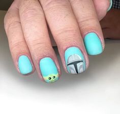 40+ Star Wars Nail Ideas That Are Out Of This World - Mandalorian Nail Art, Mandalorian Nails, Star Wars Nails, Harry Potter Nails, Summer Nails Beach, Star Wars Empire, Star Wars Costumes, Disney Nails, Beach Nails