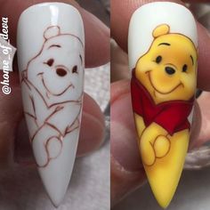 Disney Nail Art, Disney Acrylic Nails, Quick Nail Art, Crazy Nail Art, 2023 Nails, Art Deco Nails, Nail Drawing, Nail Art Techniques, Cute Nail Art Designs