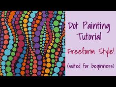 a colorful painting with dots on it and the words, dot painting tutor freeform style