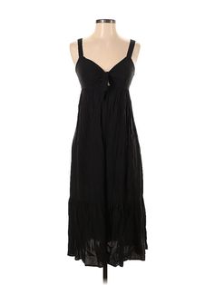 LOFT Beach Casual Dress Size: 0 Black Dresses - used. 100% RAYON, Slip dress, V Neck, Solid, Midi/Calf Length, Sleeveless | LOFT Beach Casual Dress - Slip dress: Black Solid Dresses - Used - Size 0 Slip Dress Black, Dress Slip, Black Casual Dress, Beach Casual, Black Dresses Casual, Solid Dress, Black Dresses, Black Solid, Black Casual