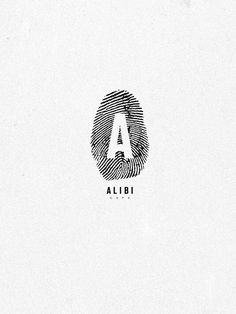 a fingerprint with the letter a in it's center, on top of a white background