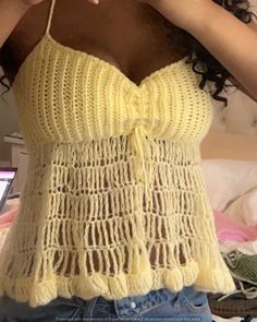 crochet clothes - crochet gift ideas - crochet pattern - crochet top pattern free Crochet Babydoll Top, Crochet Top Pattern Free, Top Pattern Free, Crochet Babydoll, Crochet Shirts, Crochet Gift Ideas, Crochet Blouses, Granny Square Crochet Patterns Free, Crochet Clothing And Accessories