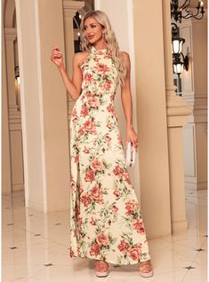 JJ's House No Flower Floral Print Satin Maxi Halter High Neck Summer A-line Leg Slit Yes Yellow S Height:5.7ft(174cm) Bust:33.5in(85cm) Waist:26in(66cm) Hips:36in(91cm) Dress. #JJ's House #No #Flower #FloralPrint #Satin #Maxi #Halter #HighNeck #Summer #Aline #LegSlit #Yes #Yellow #S #Dress Mom Dresses, Floral Dress Formal, Bodycon Dresses Casual, Floral Wedding Dress, Floral Dresses Long, Satin Maxi, Satin Maxi Dress, Mom Dress, Custom Dresses