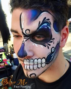 Vanessa Mendoza, Adult Face Painting, Skeleton Makeup, Sugar Skull Makeup, Amazing Halloween Makeup