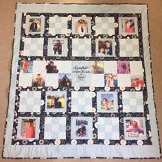 a quilt made to look like a photo collage