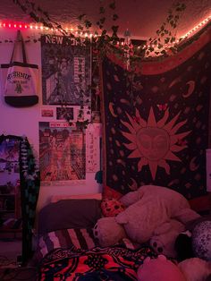 #room #roomdecoration #maximalism #aesthetic #astrology #tapestry #newyorkcity #purpleaesthetics #pinkaesthetictheme Astrological Room Aesthetic, Astrology Room Ideas, Shroom Room Aesthetic, Bed Rooms Ideas Maximalist, Psycadelic Room Aesthetic, Astrology Room Aesthetic, Room Ideas Aesthetic Tapestry, Tapestry Room Aesthetic, Aesthetic Tapestry Bedroom