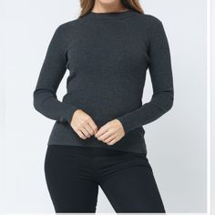 This Ribbed Sweater Is Designed To Hug And Cradle Your Figure For The Most Flattering Look. Super Soft Knit With A Smooth Finish, Slim Silhouette With A Stretchy Fit. Non Sheer. Has A Good Weight To It. Very Versatile. Fabric Contents: 70% Viscose, 30% Nylon True To Size With Stretch Note I Ship Within 3 Business Days I Ship From A Pet Free And Smoke-Free Home I Video Tape The Packing Of Your Order For Your Protection And Mine All Sizes Are Approximates I Respond To Offers Once With The Lowest I Gray Ribbed Sweater For Workwear, Gray Ribbed Top For Fall, Fall Gray Ribbed Top, Gray Knit Top With Ribbed Collar, Gray Knit Tops With Ribbed Collar, Gray Ribbed Sweater For Layering, Gray Ribbed Crew Neck Knit Top, Gray Ribbed Knit Top, Long Sleeveless Vest