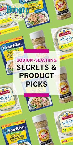 several different types of food are shown with the words sedum slashing secrets & product picks