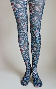 William Morris Collection – Tabbisocks Hangout Outfit, Ouji Fashion, Leg Warmers Pattern, Royal Stewart Tartan, Sheer Socks, Blogging Inspiration, Colored Tights, Printed Tights