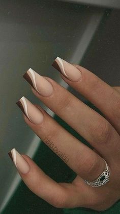 40 Best Spring Nail Designs for 2024 - Cool Spring Nail Art Ideas Ongles Beiges, Brown Acrylic Nails, Brown Nail, Subtle Nails, Beige Nails, Work Nails