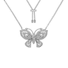 PRICES MAY VARY. Savlano 14K White Gold Plated Brass Butterfly Pendant Necklace Comes With High Grade AAA Hand Picked Cubic Zirconia Stones With An Amazing Sparkle. Gold Plated to ensure a long-lasting and brilliant finish. The Necklace is Adjustable 14-26 inches which is a perfect classic piece for any women. The classic design can be worn with any outfit or any occasion. Rest assured this necklace is built with our Savlano adjustable slider for a strong and secure adjustment around your neck. Fine Jewelry Diamond Necklace Chain Gift, Gift Diamond White Diamond Necklace With Chain, Gift Diamond White Diamond Necklace, Brass Butterfly, Butterfly Pendant Necklace, Jewelry Stand, Adjustable Necklace, Butterfly Pendant, Necklace For Women