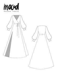 the sewing pattern for a dress with sleeves and collars, which are very long