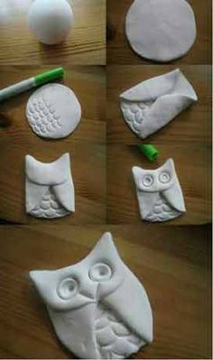 the instructions to make an owl - shaped clay sculpture are shown in this screenshot