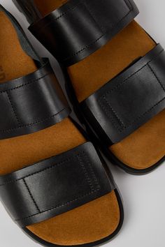 Brutus Black Sandals for Men - Fall/Winter collection - Camper USA Sandals For Men, Mens Leather Sandals, Fall Winter Collection, Men's Sandals, Black Leather Sandals, Mens Sandals, Winter Collection, Strap Sandals, Black Sandals