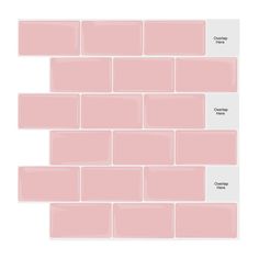 the pink brick wallpaper is shown in three different colors and sizes, including one light pink