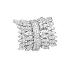 Ref. FF046RG21 Spettinato ring, White Gold, White Diamonds. This Spettinato ring in 18K white gold is adorned with precious gems that shimmer beautifully. The ring features delicate golden petals with white diamonds set in the central band and on each petal. Gold: g 17.00 | White Dia: ct 4.31All weights are approximate. Slight variations may occur due to the nature of handmade craftsmanship. Luxury Cluster Rings With Pave Setting, Luxury Cluster Diamond Cut Rings, Luxury White Diamond Open Ring, Luxury White Gold Cluster Diamond Ring, Luxury Platinum Jewelry With Cluster Design, Dazzling Marquise White Gold Ring, Luxury Platinum Cluster Jewelry, Luxury Silver Marquise Diamond Ring, Formal Silver Cluster Ring With Baguette Cut