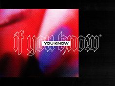 the cover art for you know