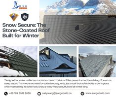 Living in a cold, snowy region? With Sangobuild stone-coated metal roof tiles, you can say goodbye to worries about snow sliding off your roof!
Why Choose Sangobuild?
❄️ Snow-Secure Design: Special texture and structure keep snow in place, ensuring safety for your home and family.
--------------------------
Best regards from Sally
☎：+86 189 6912 8058 
📧 : sallywang@sangobuild.cn
🌐 : www.sangobuildroofing.com