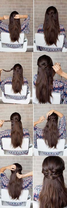 Amazing Half Up-Half Down Hairstyles For Long Hair - Braided Half-Up How-to - Easy Step By Step Tutorials And Tips For Hair Styles And Hair Ideas For Prom, For The Bridesmaid, For Homecoming, Wedding, And Bride. Try An Updo Or A Half Up Half Down Hairstyl Homecoming Curls, Down Hairstyles For Long Hair, Brides Hair, Long Bobs, Best Wedding Hairstyles, Wedding Hairstyles Half Up Half Down, Trendy Wedding Hairstyles, Half Up Half Down Hair, Wedding Hairstyles For Long Hair