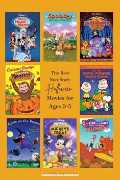 the best non - scary halloween movies for ages 3 - 5 by various children's books