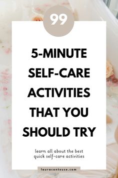 It's time for self-care when busy! Transform your everyday self-care routine with these quick 5-minute self-care activities. This guide includes simple ideas for self-care at home that support personal wellness without taking much time. Discover quick self-care activities for women and a helpful list of self-care activities. From fun self-care activities for adults to practical self-care tips, you’ll find ways to relax and recharge with ease. Things To Do For Self Care At Home, Relaxing Self Care Ideas, Self Care Activities For Women, Self-care Ideas For Women, Easy Self Care Ideas, Simple Self Care Ideas, Self Care Activities For Adults, Self Care Routines