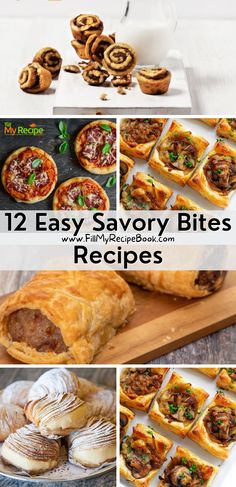 12 easy savory bites recipe collage