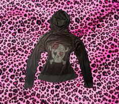 80$ in my depop!! sz small Scene Girl Style, Rhinestone Skull, Velour Jacket, Monday Thursday, Y2k Mcbling, Girlie Style, Skull Fashion, Birthday Wishlist, Virtual Closet