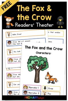 the fox and the crow reader's theater worksheet for children to practice reading