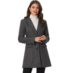 Be cozy in this warm coat which is cut with a notched lapel and versatile pockets for a feminine chic longline silhouette. Dress up the trench coat for an elegant chic look in Coffee shops, Shopping, Work, Office, Business, Weekend Gathering, Formal, and Outdoors in chilly winter. Simply pair it with sophisticated clutch bags and chic high-heeled shoes for an elegant look. Winter Long Coat, Winter Pea Coat, Silhouette Dress, Long Overcoat, Winter Outwear, Longline Coat, Long Winter Coats, Target Clothes, Feminine Chic