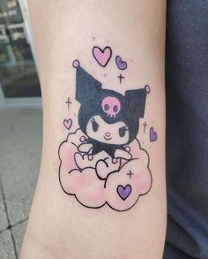 Hello Kitty Tattoo, Maching Tattoos, Kitty Tattoos, Lady Tattoo, Kitty Tattoo, Me Tattoo, Tattoo Lettering Design, Henna Inspired Tattoos, Hello Kitty Tattoos