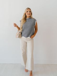 Introducing the "Tessa Sweater Top" in grey! You can never go wrong with a neutral sweater top for the fall, and this one offers endless styling opportunities! Effortlessly pairs with any jeans, linen pants, or skirts! The scalloped white trim detailing on the neckline and sleeves make this top even more elevated! Fabric: 42% acrylic, 30% polyester, 28% nylon Care: Hand wash in cold water, do not bleach, line dry Model is wearing size small Measurements for size Small: shoulder to hem 22" + casual fit Neutral Sweater, Neutral Sweaters, Casual Fit, White Trim, Linen Pants, Casual Fits, The Fall, Sweater Top, Cold Water