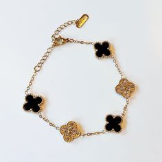 Clover Cascades" Bracelet - Girl Be Brave Clover Bracelets, Black Gold Earrings, Latest Bracelets, Candy Jewelry, Clover Charm, Blog Video, Jewelry Lookbook, Stylish Jewelry, Arm Candy