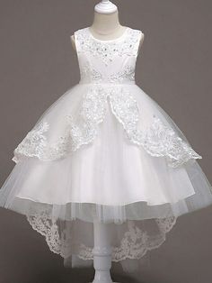 Embroidery Bow, Girls First Communion Dresses, Kids Frocks Design, Kids Dress Wear