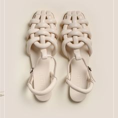 In Excellent Condition Only Worn Twice Fits True To Size Eur 36 Footbed Sandals, Natural Wax, Flat Color, Rubber Heels, Cream White, Heel Height, Spain, Size 6, Women Shoes