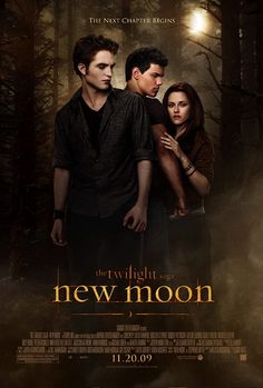 the twilight movie poster for new moon with robert pattis, edward pattias and lily k