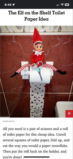 the elf on the shelf toilet paper idea