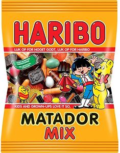 a bag of harbo mix with cartoon characters on the front and back side